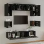 Set Mobili Porta TV 8pz Nero in Legno Multistrato