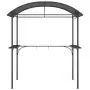 Gazebo Barbecue Ripiani Laterali Antracite 220x115x230 Acciaio