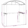 Gazebo Barbecue Ripiani Laterali Antracite 220x115x230 Acciaio