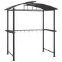 Gazebo Barbecue Ripiani Laterali Antracite 210x114x230 Acciaio