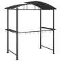 Gazebo Barbecue Ripiani Laterali Antracite 210x114x230 Acciaio