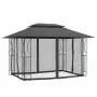 Gazebo con Pareti Laterali Antracite 400x300x270 cm Acciaio