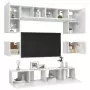 Set Mobili TV 8 pz Bianco Lucido in Truciolato