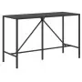 Set Bar Giardino 11 pz Nero Polyrattan e Legno Massello Acacia