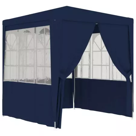 Gazebo Professionale con Pareti 2,5x2,5 m Blu 90 g/m²