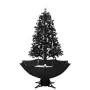 Albero di Natale con Nevicata e Base ad Ombrello Nero 170cm PVC