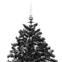 Albero di Natale con Nevicata e Base ad Ombrello Nero 170cm PVC