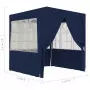 Gazebo Professionale con Pareti 2,5x2,5 m Blu 90 g/m²