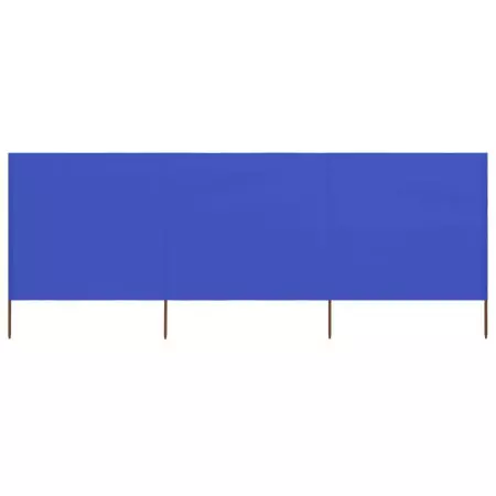 Paravento a 3 Pannelli in Tessuto 400x160 cm Azzurro