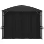 Gazebo con Tende 400x300x265 cm Antracite