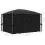 Gazebo con Tende 400x300x265 cm Antracite