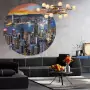 WallArt Cerchio Carta da Parati Skyline by Night 190 cm