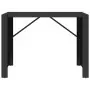 Tavolo Bar con Piano in Vetro Nero 145x80x110 cm Polyrattan