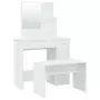 Set Tavolo da Toeletta Bianco 86,5x35x136 cm