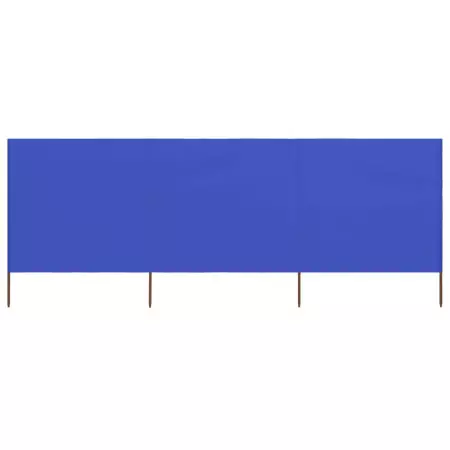 Paravento a 3 Pannelli in Tessuto 400x80 cm Azzurro