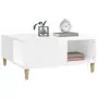 Tavolino Salotto Bianco Lucido 80x80x36,5 cm Legno Multistrato