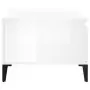 Tavolino Salotto Bianco Lucido 90x50x36,5 cm Legno Multistrato