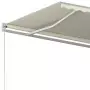 Tenda da Sole Retrattile Automatica con Pali 3,5x2,5 m Crema