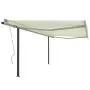 Tenda da Sole Retrattile Automatica con Pali 4,5x3 m Crema