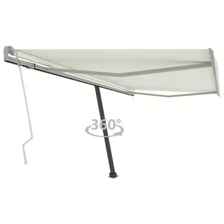 Tenda da Sole Retrattile Manuale Autoportante 450x300 cm Crema