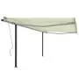 Tenda da Sole Retrattile Manuale con Pali 4,5x3 m Crema