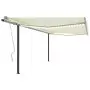 Tenda da Sole Retrattile Manuale con LED 4,5x3 m Crema