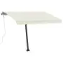 Tenda da Sole Retrattile Manuale con LED 300x250 cm Crema