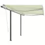 Tenda da Sole Retrattile Manuale con Pali 3x2,5cm Crema