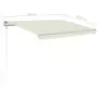 Tenda da Sole Retrattile Manuale con Pali 3x2,5cm Crema