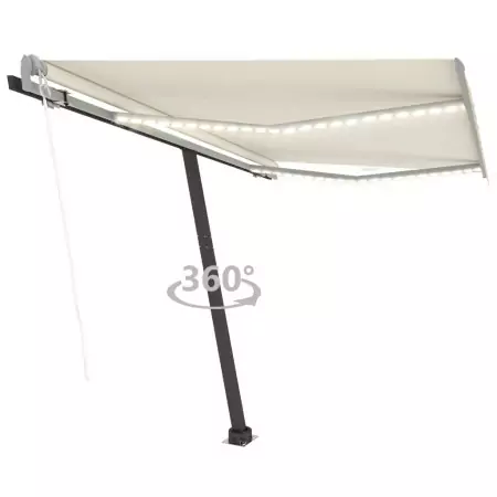 Tenda Automatica con Sensore Vento e LED 300x250 cm Crema