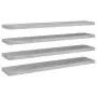 Scaffali a Parete 4 pz Grigio Cemento 120x23,5x3,8 cm in MDF