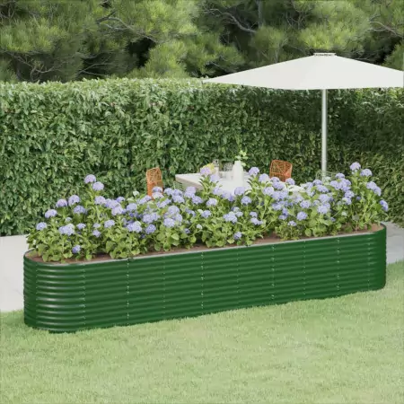 Vaso Giardino Acciaio Verniciato a Polvere 368x80x68 cm Verde