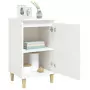 Comodini 2 pz Bianco Lucido 40x35x70 cm in Legno Multistrato