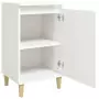 Comodini 2 pz Bianco Lucido 40x35x70 cm in Legno Multistrato