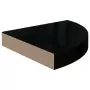 Scaffale Angolare a Parete Nero Lucido 25x25x3,8 cm in MDF