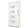 Porta d'Ingresso in Alluminio e PVC Bianco 110x210 cm