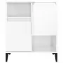 Credenza Bianco Lucido 60x35x70 cm in Legno Multistrato