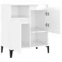 Credenza Bianco Lucido 60x35x70 cm in Legno Multistrato