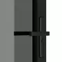 Porta Interna 76x201,5 cm Nera in Vetro ESG e Alluminio