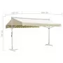 Tenda Parasole con Piedistallo 500x300 cm Crema