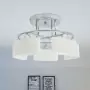 Lampada Soffitto Paralumi Elissoidi Vetro 5 Lampadine E14 200 W