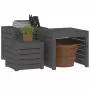 Set Cassette da Giardino 3 pz Grigio in Legno Massello di Pino