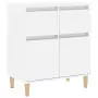 Credenza Bianco Lucido 60x35x70 cm in Legno Multistrato