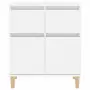 Credenza Bianco Lucido 60x35x70 cm in Legno Multistrato