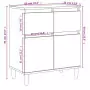 Credenza Bianco Lucido 60x35x70 cm in Legno Multistrato