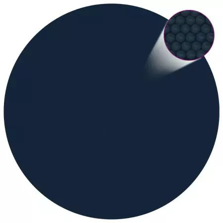 Pellicola Galleggiante Solare PE per Piscina 455 cm Nero e Blu