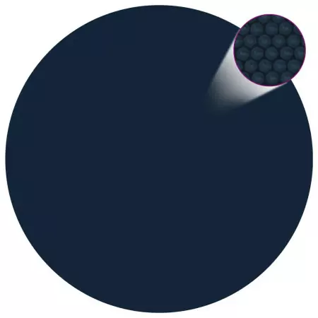 Pellicola Galleggiante Solare PE per Piscina 527 cm Nero e Blu