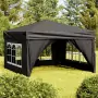 Tenda per Feste Pieghevole con Pareti Laterali Nero 3x3 m