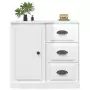 Credenza Bianco Lucido 70x35,5x67,5 cm in Legno Multistrato