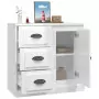 Credenza Bianco Lucido 70x35,5x67,5 cm in Legno Multistrato